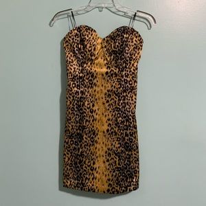 Guess Leopard Print Form Fitted Dress